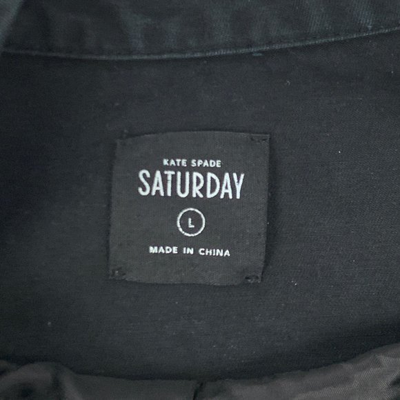 Kate Spade Side Zip Black Moto Bomber Jacket L - Picture 7 of 11